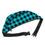 Turquoise And Black Buffalo Check Print Fanny Pack