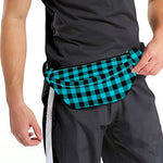 Turquoise And Black Buffalo Check Print Fanny Pack