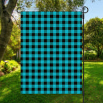 Turquoise And Black Buffalo Check Print Garden Flag