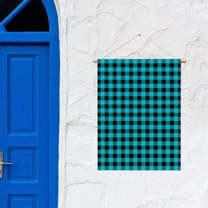 Turquoise And Black Buffalo Check Print Garden Flag