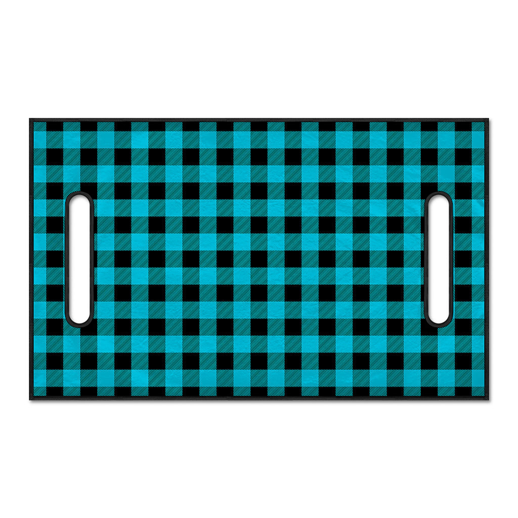Turquoise And Black Buffalo Check Print Golf Cart Seat Cover