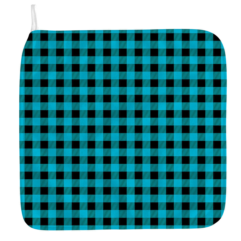 Turquoise And Black Buffalo Check Print Hand Towel