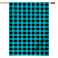Turquoise And Black Buffalo Check Print House Flag