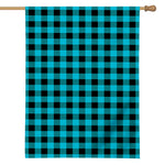 Turquoise And Black Buffalo Check Print House Flag