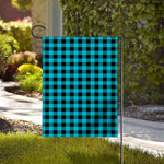 Turquoise And Black Buffalo Check Print House Flag