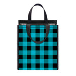 Turquoise And Black Buffalo Check Print Insulated Lunch Tote