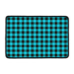 Turquoise And Black Buffalo Check Print Kitchen Mat