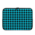 Turquoise And Black Buffalo Check Print Laptop Sleeve