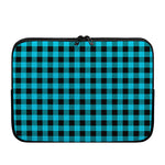 Turquoise And Black Buffalo Check Print Laptop Sleeve