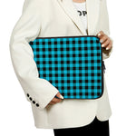 Turquoise And Black Buffalo Check Print Laptop Sleeve