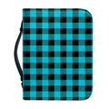 Turquoise And Black Buffalo Check Print Leather Bible Cover