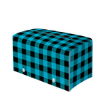 Turquoise And Black Buffalo Check Print Leather Tissue Box Cover