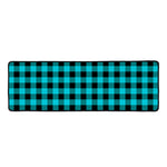 Turquoise And Black Buffalo Check Print Long Kitchen Mat