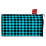 Turquoise And Black Buffalo Check Print Mailbox Cover
