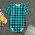 Turquoise And Black Buffalo Check Print Men's Bodysuit