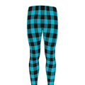 Turquoise And Black Buffalo Check Print Men's Leggings