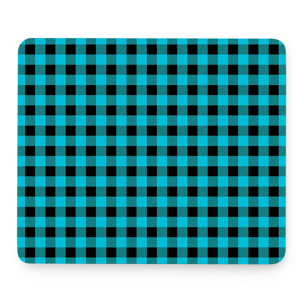 Turquoise And Black Buffalo Check Print Mouse Pad