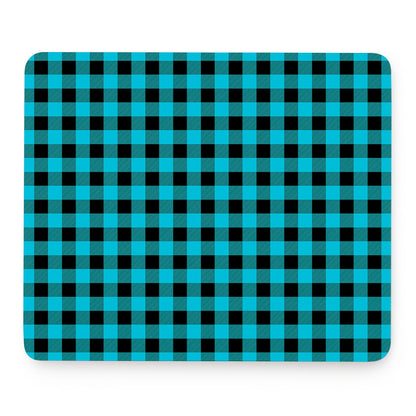 Turquoise And Black Buffalo Check Print Mouse Pad