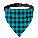 Turquoise And Black Buffalo Check Print Over The Collar Dog Bandana