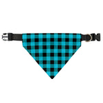 Turquoise And Black Buffalo Check Print Over The Collar Dog Bandana