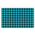 Turquoise And Black Buffalo Check Print Polyester Doormat