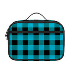 Turquoise And Black Buffalo Check Print Portable Lunch Bag