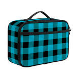 Turquoise And Black Buffalo Check Print Portable Lunch Bag