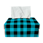 Turquoise And Black Buffalo Check Print Rectangle Tissue Box Cover