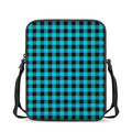 Turquoise And Black Buffalo Check Print Rectangular Crossbody Bag