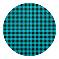 Turquoise And Black Buffalo Check Print Round Blanket