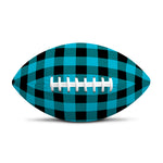 Turquoise And Black Buffalo Check Print Rugby Ball