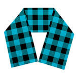 Turquoise And Black Buffalo Check Print Scarf