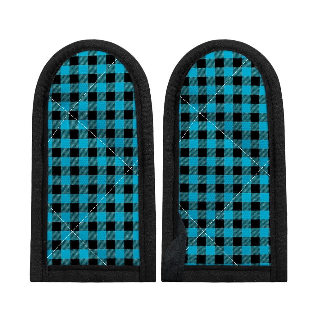 Turquoise And Black Buffalo Check Print Skillet Handle Cover