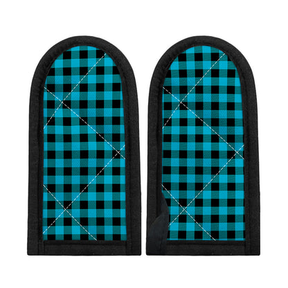 Turquoise And Black Buffalo Check Print Skillet Handle Cover