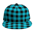 Turquoise And Black Buffalo Check Print Snapback Cap