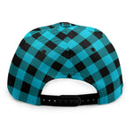 Turquoise And Black Buffalo Check Print Snapback Cap
