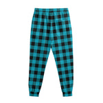 Turquoise And Black Buffalo Check Print Sweatpants