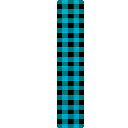 Turquoise And Black Buffalo Check Print Table Runner