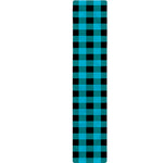 Turquoise And Black Buffalo Check Print Table Runner