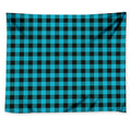 Turquoise And Black Buffalo Check Print Tapestry
