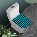 Turquoise And Black Buffalo Check Print Toilet Lid Cover