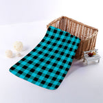 Turquoise And Black Buffalo Check Print Towel