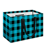 Turquoise And Black Buffalo Check Print Utility Tote Bag
