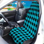 Turquoise And Black Buffalo Check Print Waterproof Car Seat Cover