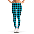 Turquoise And Black Buffalo Check Print Women's Leggings