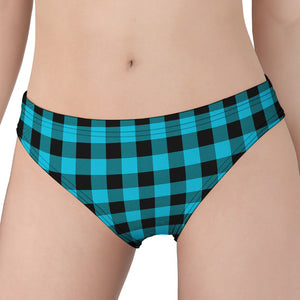 Turquoise And Black Buffalo Check Print Women's Panties