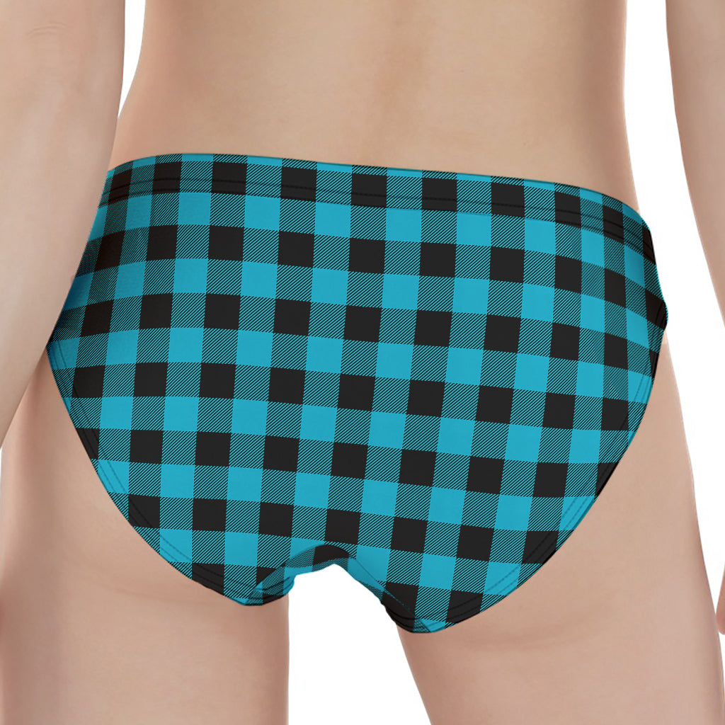 Turquoise And Black Buffalo Check Print Women's Panties