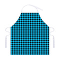 Turquoise And Black Check Pattern Print Adjustable Apron