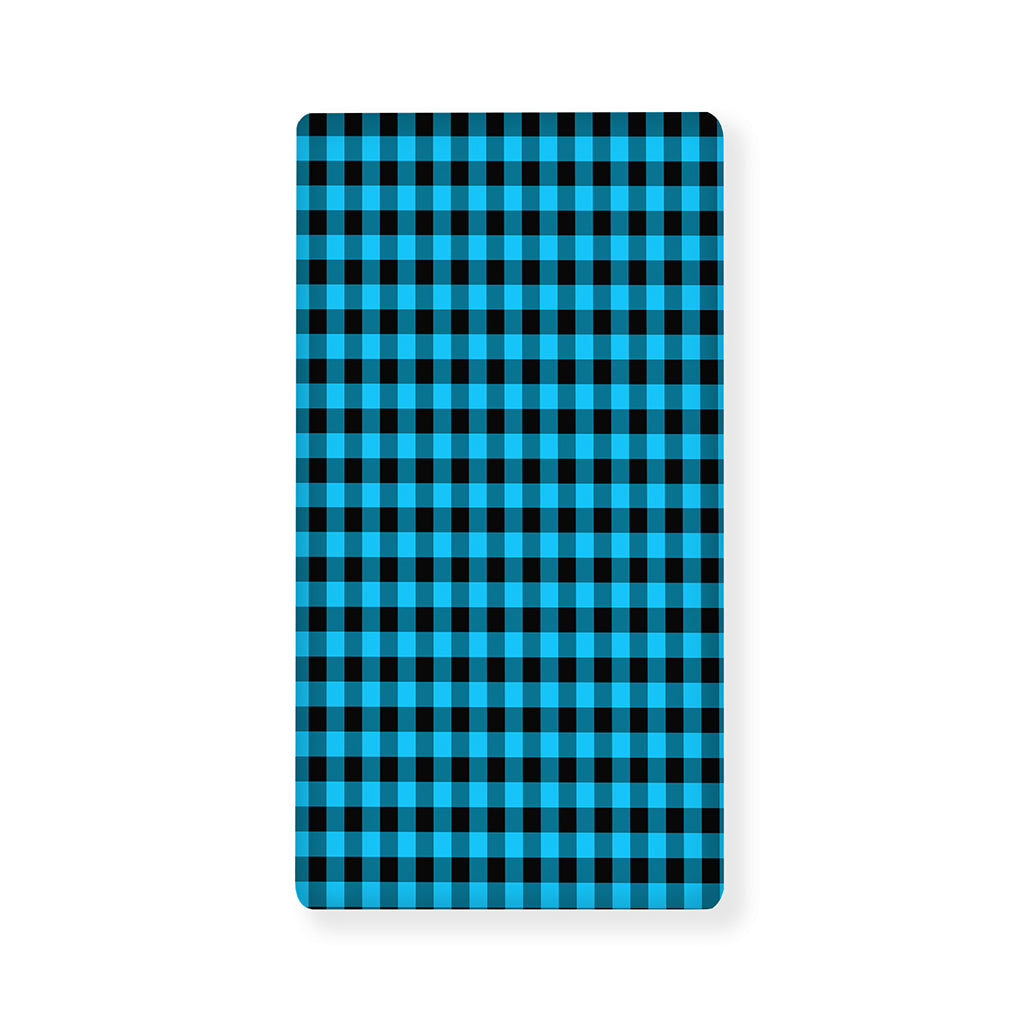 Turquoise And Black Check Pattern Print Baby Crib Sheet