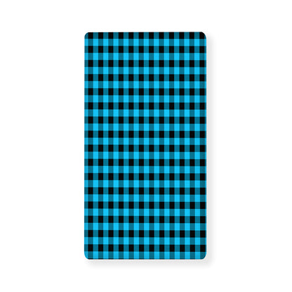 Turquoise And Black Check Pattern Print Baby Crib Sheet